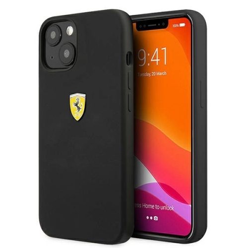 Ferrari FESSIHCP13MBK Silicone iPhone 13 6.1", hátlap, tok, fekete