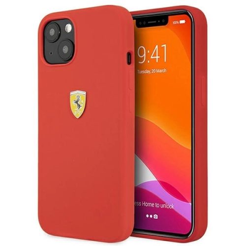 Ferrari FESSIHCP13SRE Silicone iPhone 13 mini 5.4", hátlap, tok, piros