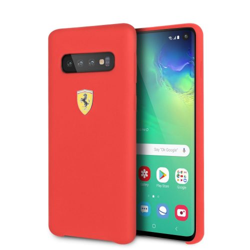 Ferrari Samsung Galaxy S10 Urban SF Silicone (FESSIHCS10RE) hátlap, tok, piros