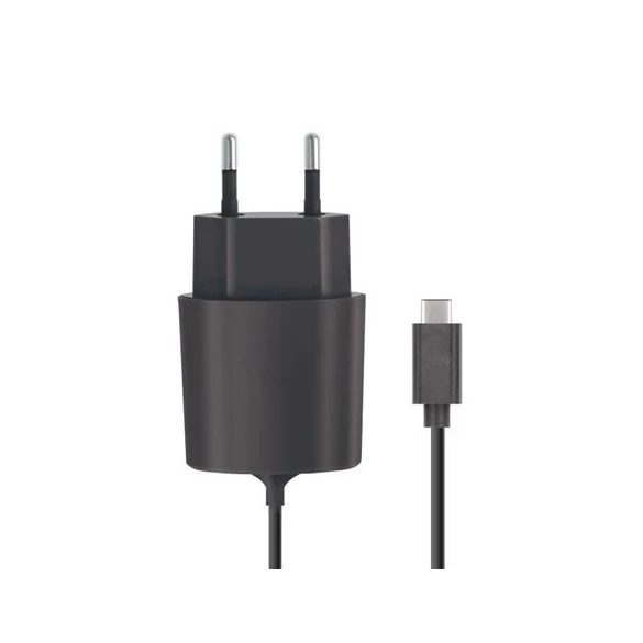 Forever USB-C hálózati töltő, 1.2m, 2.1A, fekete