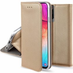   Smart Magnet Samsung Galaxy A8 Plus (2018) oldalra nyíló tok, arany