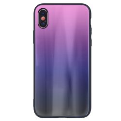   Aurora Glass Samsung Galaxy A20e hátlap, tok, rózsaszín-fekete