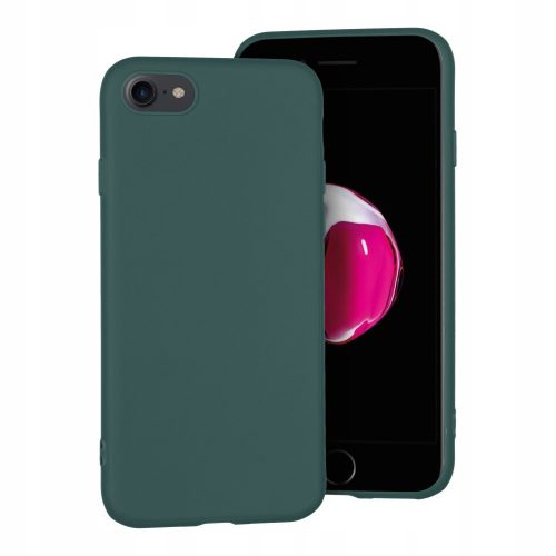 iPhone 7/8/SE (2020) Matt TPU szilikon hátlap, tok, sötétzöld