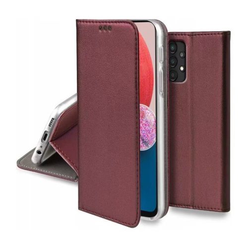 Smart Magnetic Samsung Galaxy S10 Lite/A91 oldalra nyíló tok, bordó