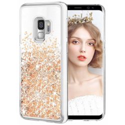 Liquid Sparkle Samsung Galaxy A41 hátlap, tok, arany