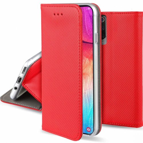 Smart Magnet Xiaomi Mi Note 10 Lite oldalra nyíló tok, piros