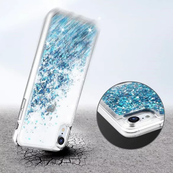 Liquid Sparkle Samsung Galaxy A52 4G/A52 5G/A52s 5G hátlap, tok, kék