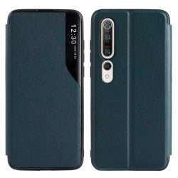   Eco Leather View Case 2 Xiaomi Redmi Note 10 Pro/Note 10 Pro Max oldalra nyíló tok, sötétzöld