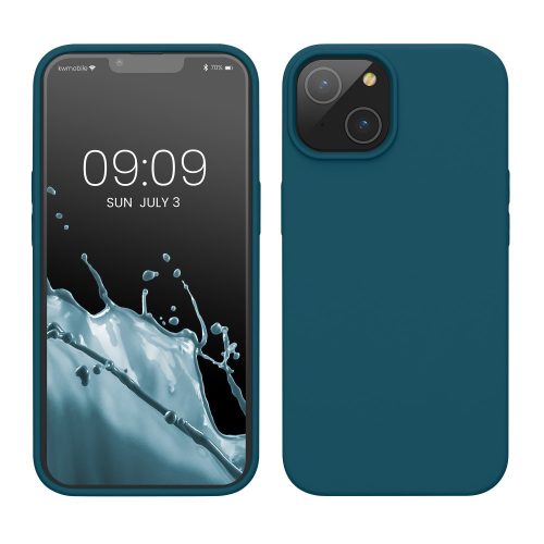 iPhone 14 Plus Matt TPU szilikon tok, sötétkék