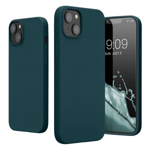 iPhone 14 Matt TPU szilikon tok, sötétzöld