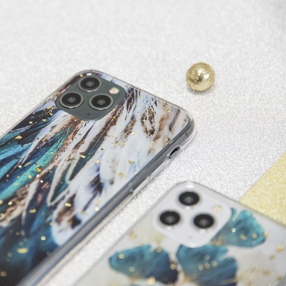 Gold Glam Case Leaves Samsung Galaxy A55 5G hátlap, tok, színes