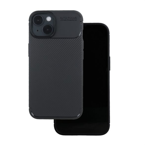 Carbon Premium Case iPhone 12/12 Pro hátlap, tok, fekete