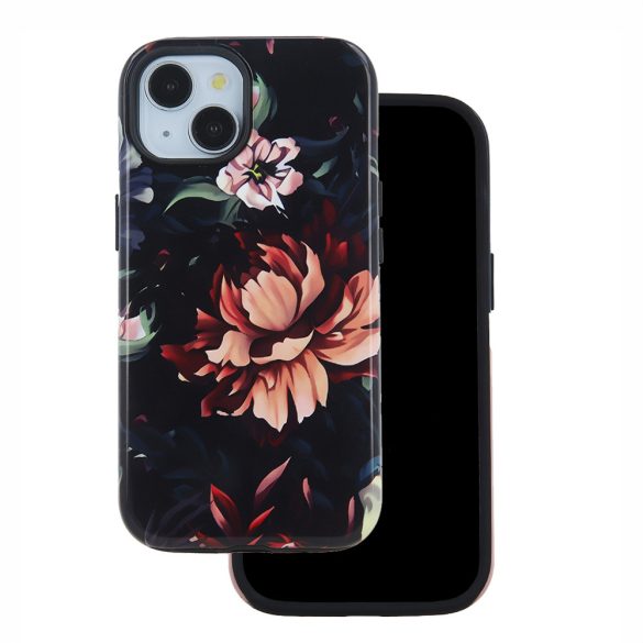 Decor Case Peony iPhone 13/14 hátlap, tok, mintás, színes