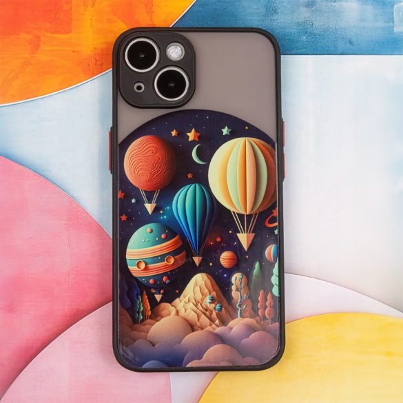 Ultra Trendy Case Travel Samsung Galaxy A55 5G szilikon hátlap, tok, mintás, fekete