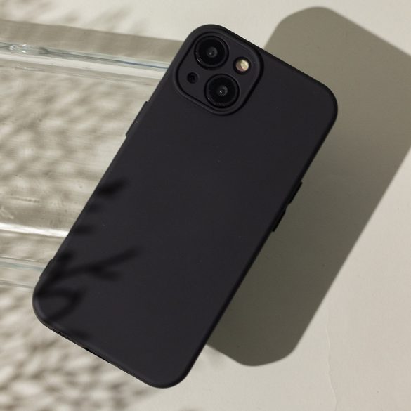 Silicone Case iPhone 16 kameravédős szilikon hátlap, tok, fekete