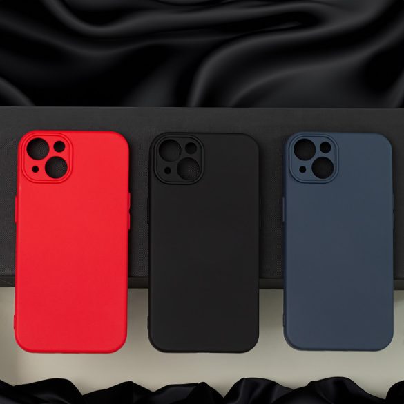 Silicone Case iPhone 16 kameravédős szilikon hátlap, tok, fekete