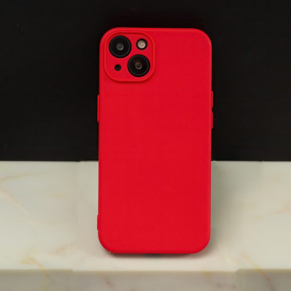 Silicone Case iPhone 16 kameravédős szilikon hátlap, tok, piros