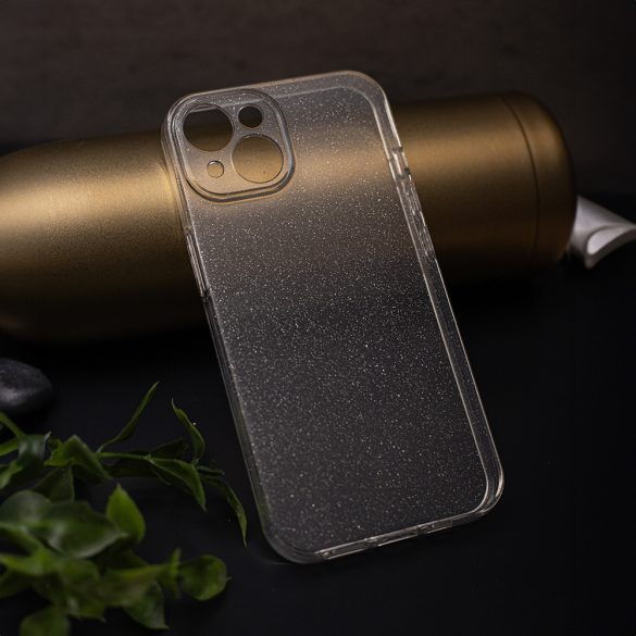 Shine Case iPhone 16 Pro csillámos kameravédős hátlap, tok, átlátszó