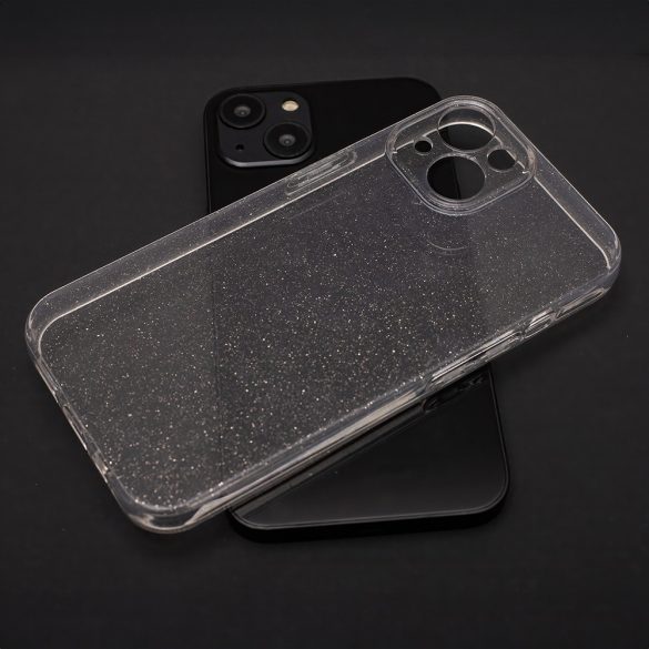 Shine Case iPhone 16 Pro Max csillámos kameravédős hátlap, tok, átlátszó