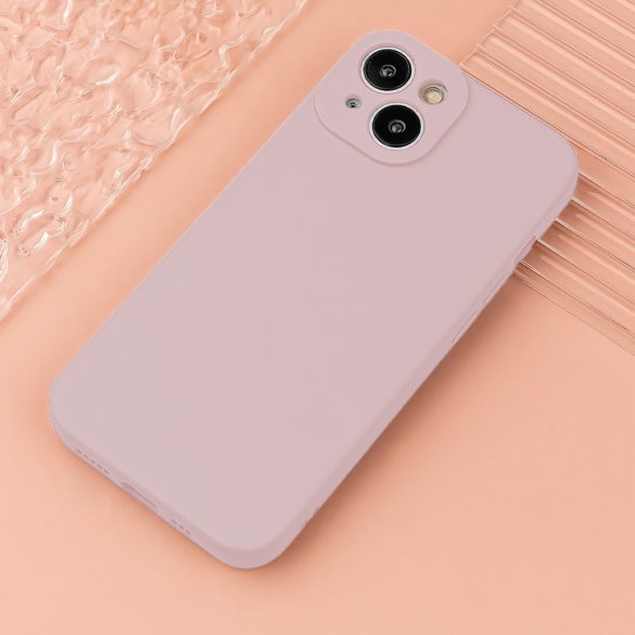 Silicone Case Samsung Galaxy A55 5G kameravédős szilikon hátlap, tok, világos rózsaszín