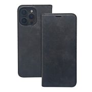 Smart Suede iPhone 16 Plus oldalra nyíló tok, fekete