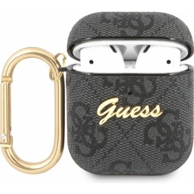 Guess Airpods 4G Script Metal Collection (GUA24GSMK) hátlap, tok, sötétszürke