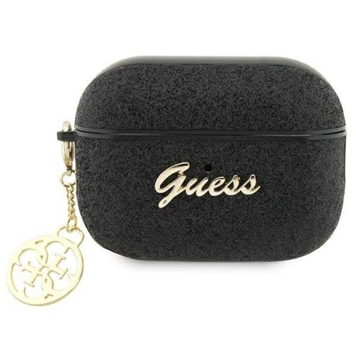 Guess Airpods Pro 2 Glitter Flake 4G Charm (GUAP2GLGSHK) tok, fekete