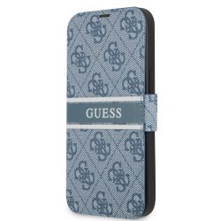   Guess iPhone 13 Pro Max 4G Printed Stripe (GUBKP13X4GDBL) oldalra nyíló tok, világoskék