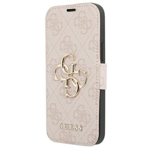 Guess GUBKP13X4GMGPI 4G Big Metal Logo iPhone 13 Pro Max 6,7" oldalra nyíló tok, rózsaszín