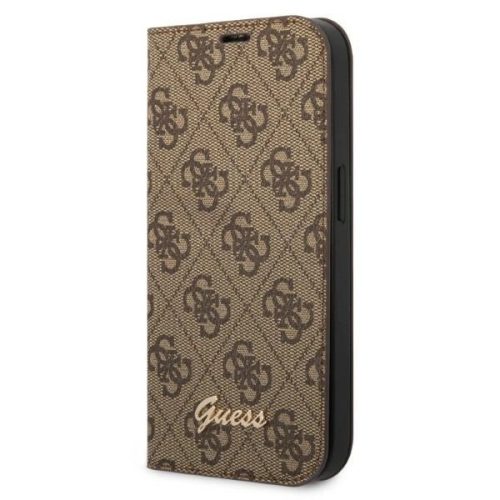 Guess GUBKP14MHG4SHW 4G Vintage Gold Logo iPhone 14 Plus/15 Plus 6.7", oldalra nyíló tok, barna