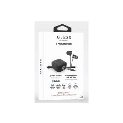   Guess GUBPERSPBK Bundle In-Ear Headset, vezetékes fülhallgató és Bluetooth Speaker hordozható hangszóró, fekete