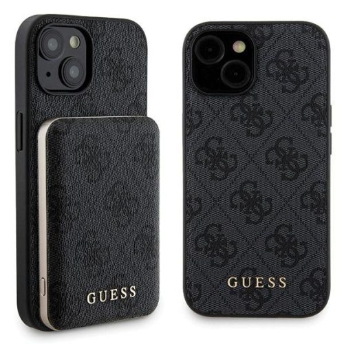 Guess GUBPM5P15S4GEMGK iPhone 15 6.1" kemény tok + Powerbank 5000mAh MagSafe, fekete