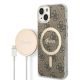 Guess Szett GUBPP14MH4EACSW Tok + Magsafe töltő iPhone 14 Plus 6.7" hátlap, 4G Print, barna