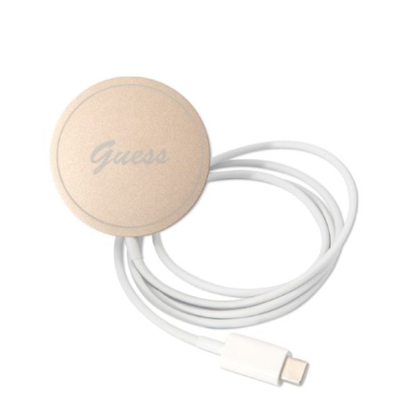 Guess iPhone 14 4G Print MagSafe (GUBPP14SH4EACSP) hátlap, tok és Magsafe vezeték nélküli wireless töltő, rózsaszín