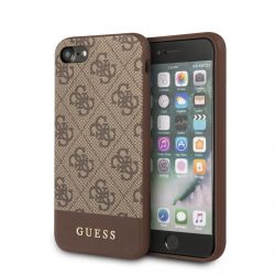   Guess 4G Stripe iPhone 6/6S/7/8/SE (2020) (GUHCI8G4GLBR) hátlap, tok, barna