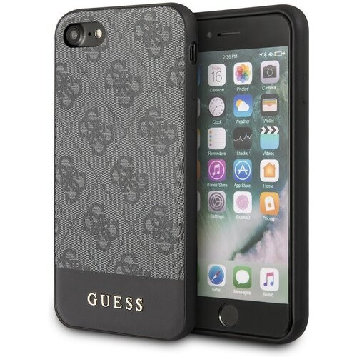 Guess 4G Stripe iPhone 6/6S/7/8/SE (2020) (GUHCI8G4GLGR) hátlap, tok, fekete