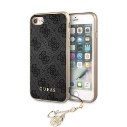   Guess iPhone 7/8 Charms Collection 4G (GUHCI8GF4GGR) hátlap, tok, sötétszürke