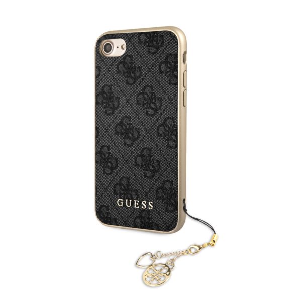 Guess iPhone 7/8 Charms Collection 4G (GUHCI8GF4GGR) hátlap, tok, sötétszürke