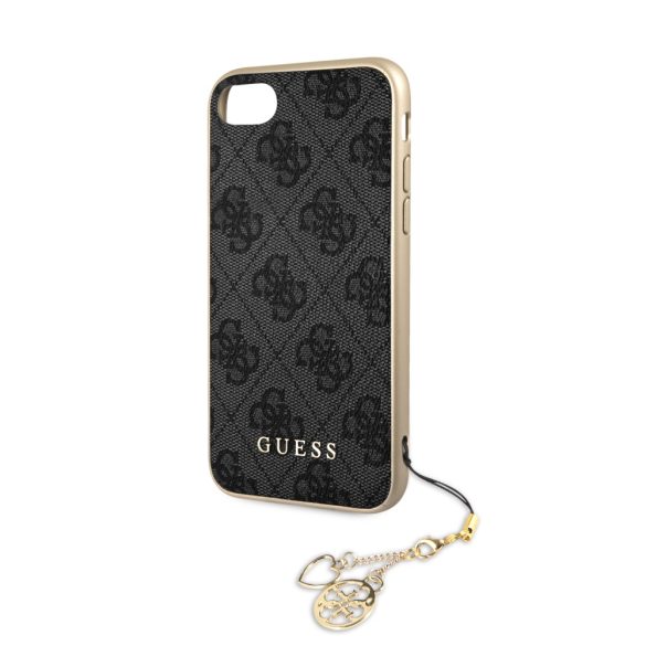 Guess iPhone 7/8 Charms Collection 4G (GUHCI8GF4GGR) hátlap, tok, sötétszürke