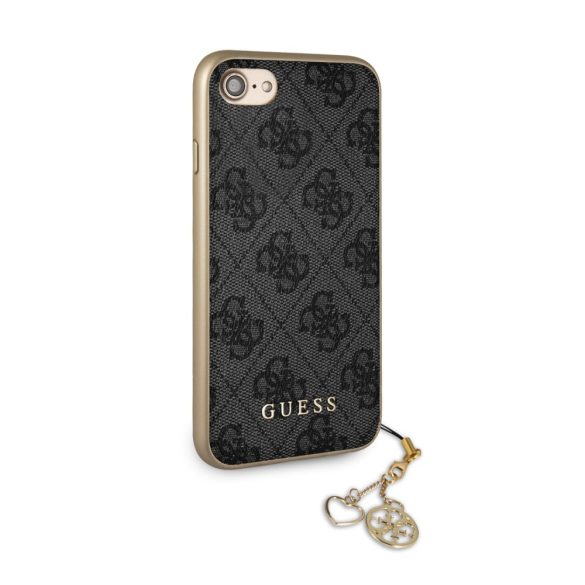 Guess iPhone 7/8 Charms Collection 4G (GUHCI8GF4GGR) hátlap, tok, sötétszürke