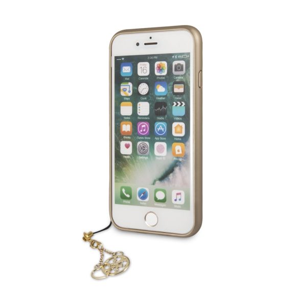 Guess iPhone 7/8 Charms Collection 4G (GUHCI8GF4GGR) hátlap, tok, sötétszürke