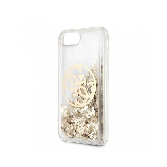 Guess iPhone 7/8/SE (2020) Circle Glitter (GUHCI8LGGITDGO) hátlap, tok, arany