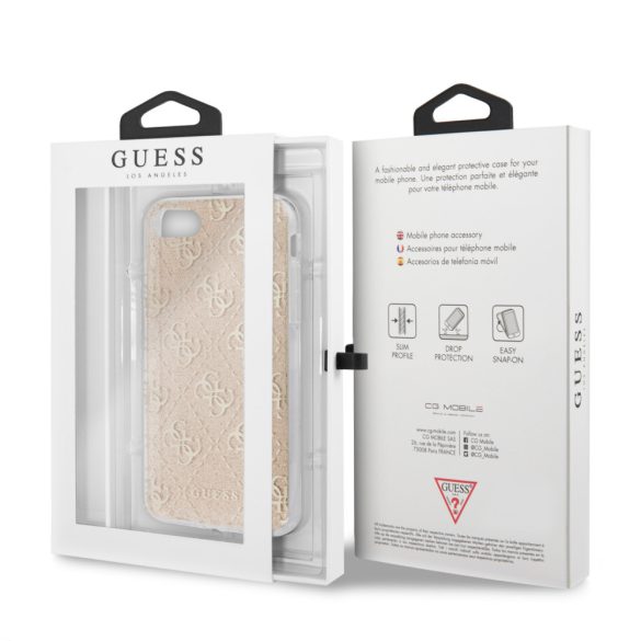 Guess iPhone 7/8/SE (2020/2022) 4G Stripe (GUHCI8PCU4GLGO) hátlap, tok, arany