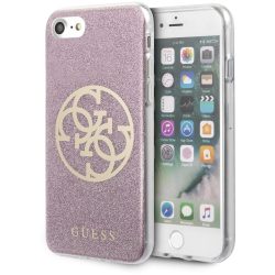   Guess Glitter Circle 4G iPhone 6/6S/7/8/SE (2020) (GUHCI8PCUGLPI) hátlap, tok, rózsaszín