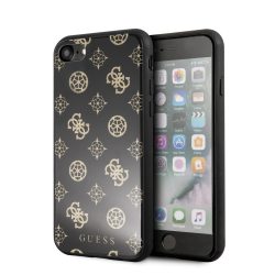   Guess iPhone 7/8 Layer Glitter Peony (GUHCI8TGGPBK) hátlap, tok, fekete