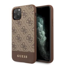   Guess iPhone 11 Pro 4G Stripe (GUHCN58G4GLBR) hátlap, tok, barna