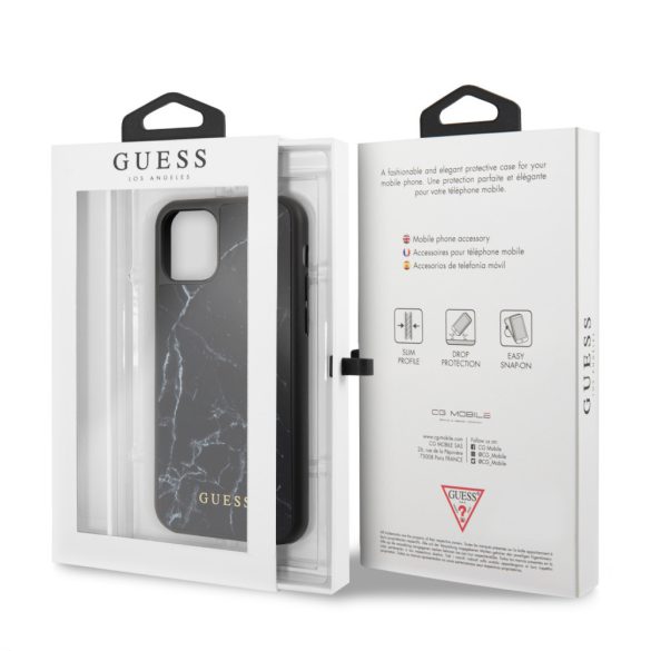 Guess iPhone 11 Pro Marble Case márvány mintás (GUHCN58HYMABK) hátlap, tok, fekete