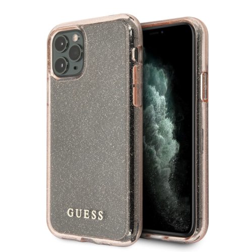 Guess iPhone 11 Pro Glitter Hard Case, (GUHCN58PCGLPI) hátlap, tok, rózsaszín