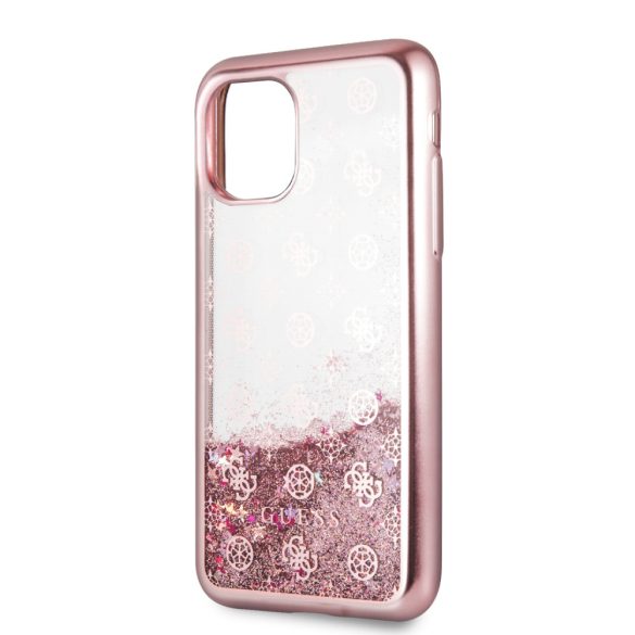 Guess iPhone 11 Pro 4G Peony Liquid Glitter (GUHCN58PEOLGP) hátlap, tok, rozé arany