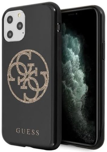 Guess iPhone 11 Pro 4G Glitter Circle Logo (GUHCN58TPUBKGLG) hátlap, tok, fekete